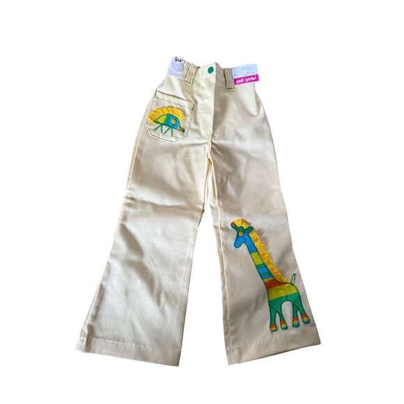 NWT just girls deadstock yellow embroidered pants - Picture 1 of 7